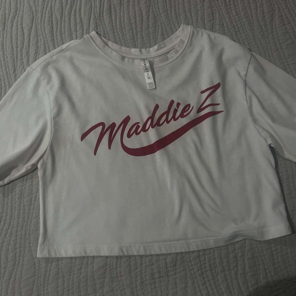 Fabletics Kids White Tee with Red Script